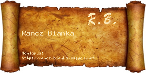 Rancz Bianka névjegykártya